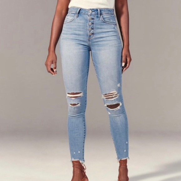 Abercrombie & Fitch Denim - Abercrombie & Fitch Curve Love The Super Skinny High Rise Jean